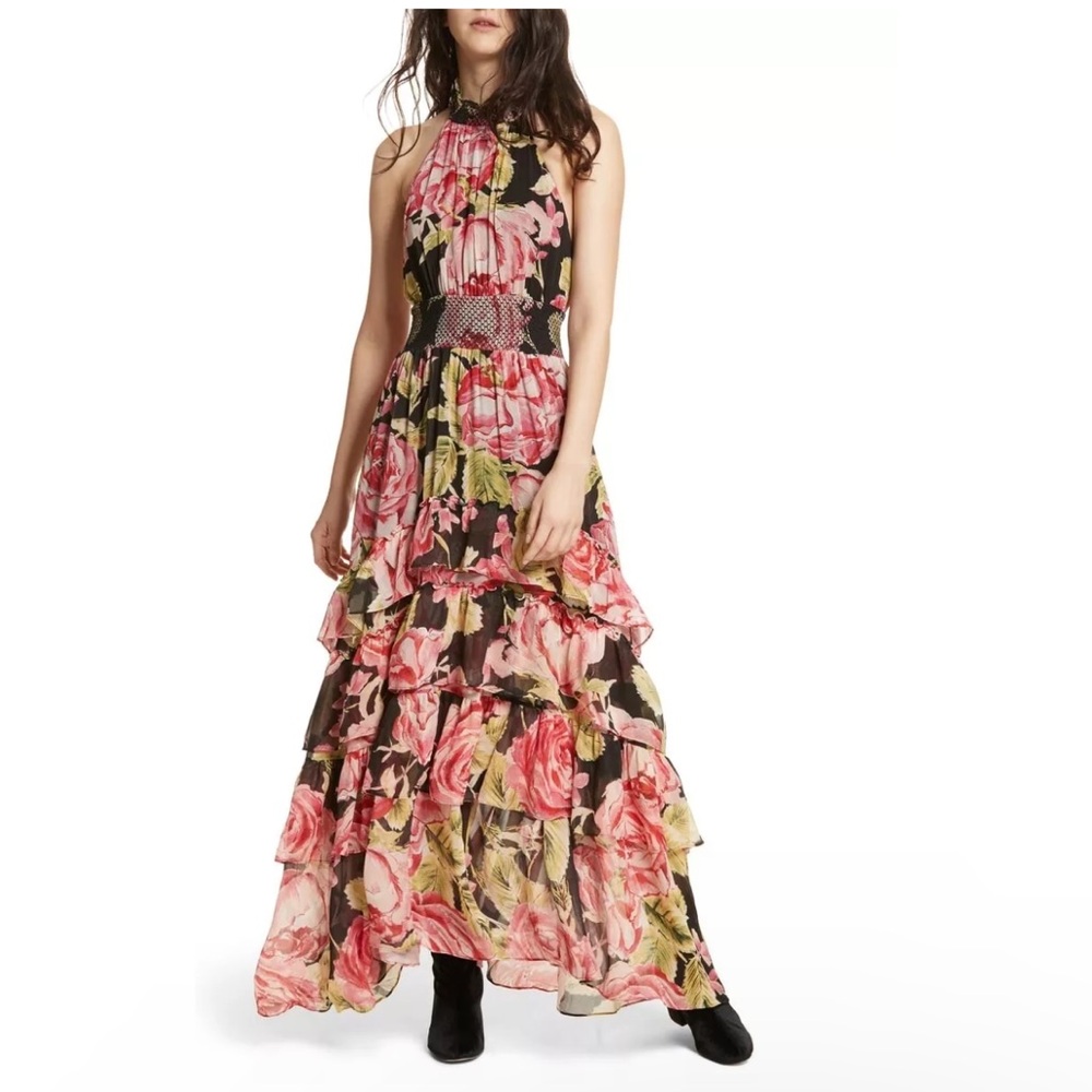 Free People In full bloom floral halter maxi dress sz.XS